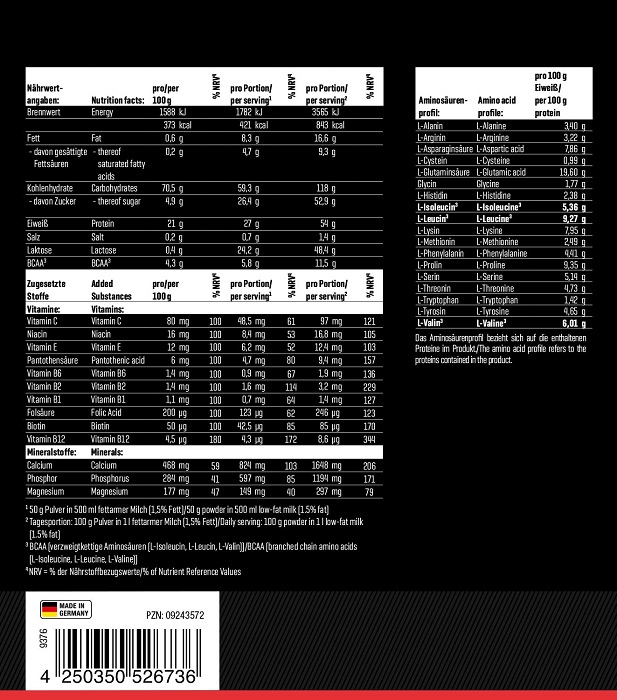Body Attack Power Weight Gainer 1,5kg Cookies & Cream